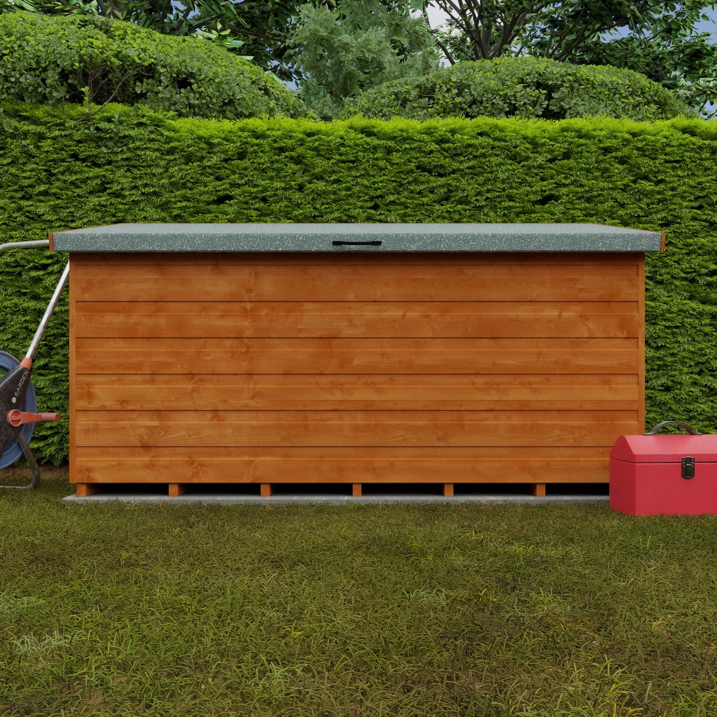 WELL GOOD STURDY WOODEN GARDEN TOOL CHEST
