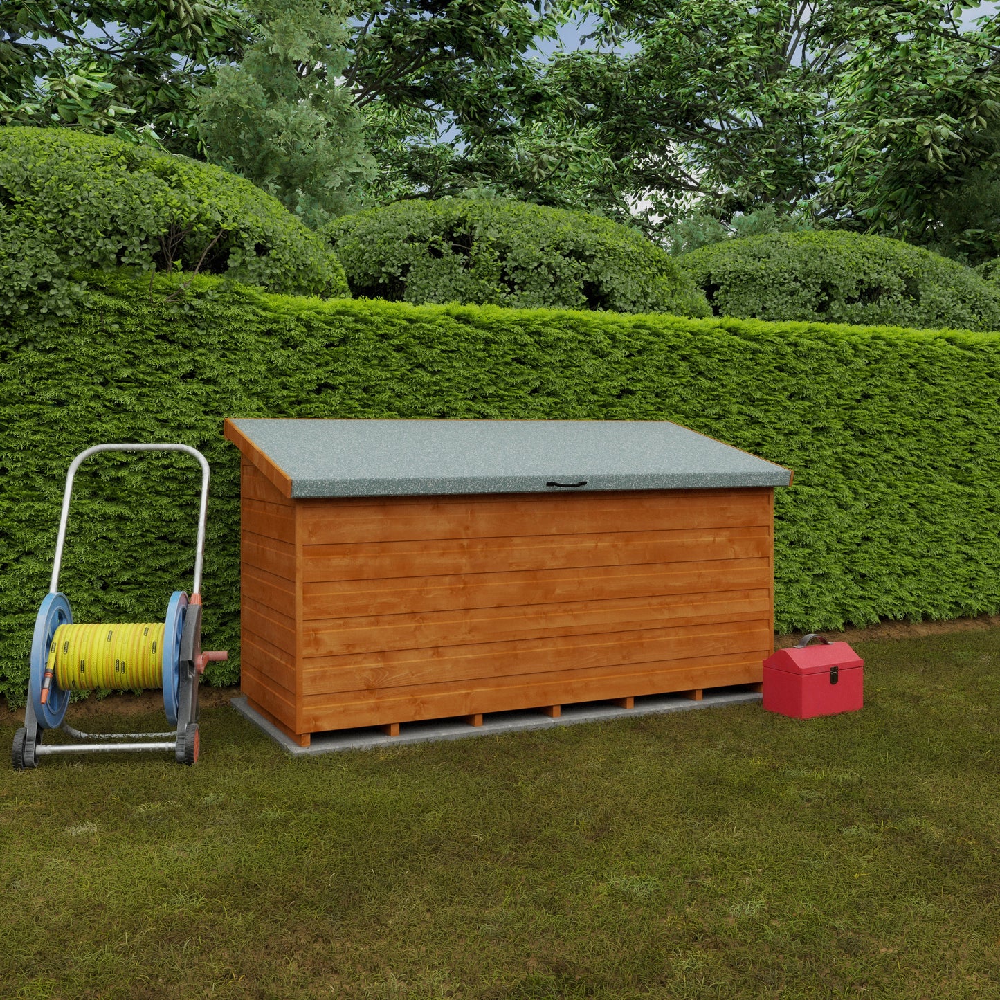 WELL GOOD STURDY WOODEN GARDEN TOOL CHEST